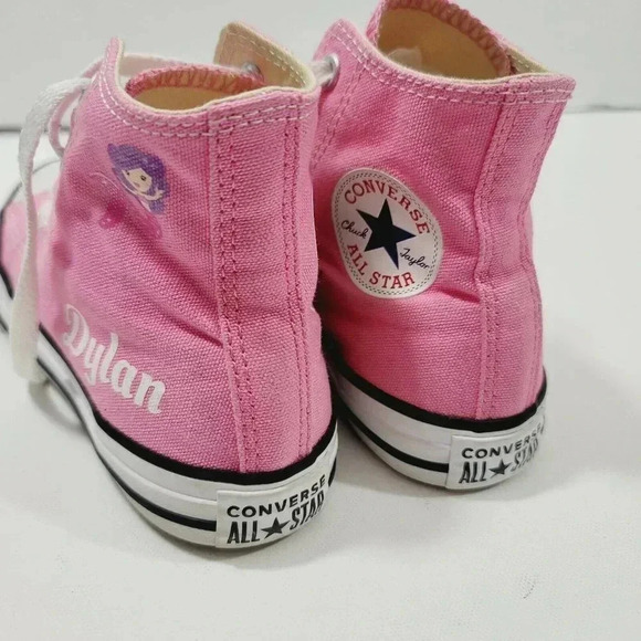 Converse Youth Chuck Taylor All Star Hi Toe Sneakers Shoes 3J234 Pink/White Sz 1 - Picture 3 of 7